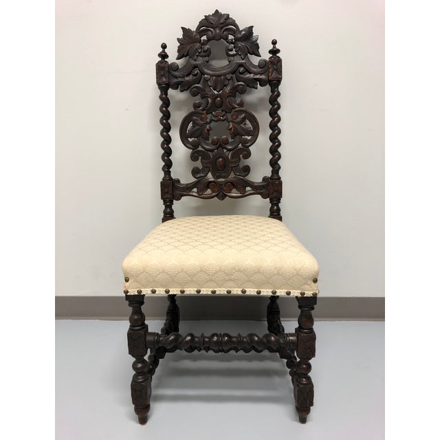 Antique 19th Century Jacobean Revival Barley Twist Chairs a Pair