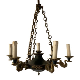 Early 20th Century French Empire Dore Chandelier by Maison Lucien Gau For Sale