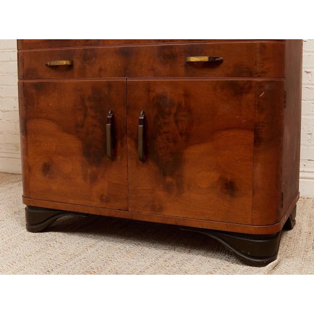 Empire Furniture Early 20th Century Art Deco Highboy by Empire Furniture Rockford, Illinois, Attributed For Sale - Image 4 of 12