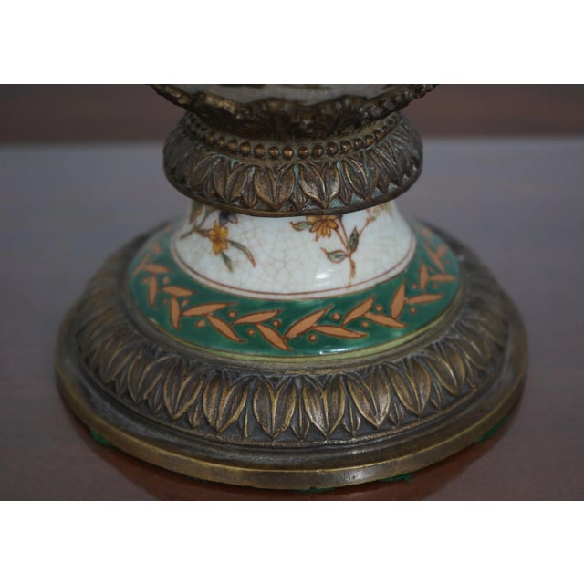 Bronze Chinese Porcelain Bronze Mounted Decorative Urn For Sale - Image 8 of 12