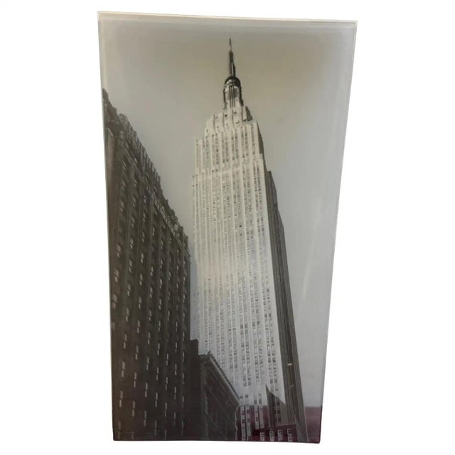 This rare 1990s Rosenthal Studio-Line huge rectangular glass tray features a striking black and white architectural...