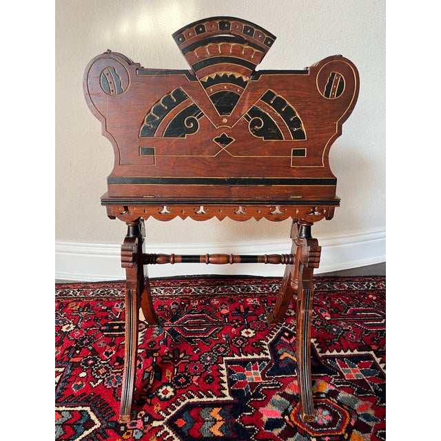 19th Century 19th Century Antique Victorian Eastlake Style Wooden Music Caddy, Magazine Rack For Sale - Image 5 of 12