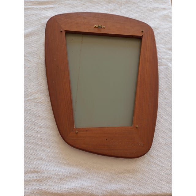 Scandinavian Wall Mirror with Teak Frame, 1950s For Sale - Image 9 of 11