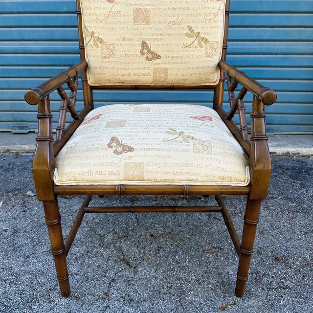 Chinese Chippendale Faux Bamboo Arm Chair For Sale - Image 4 of 7