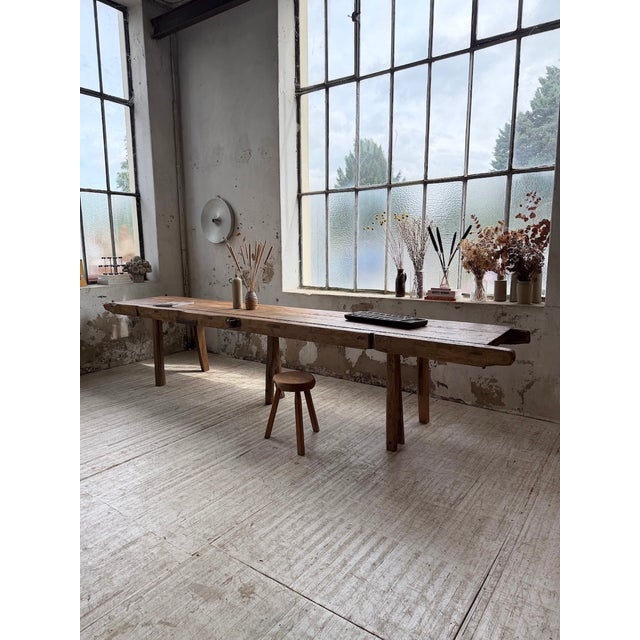 Brutalist Folk Art Table in Pine and Oak, 1950s For Sale - Image 17 of 18