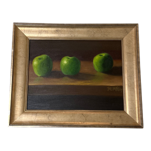 Late 20th Century Oil Painting of Apples