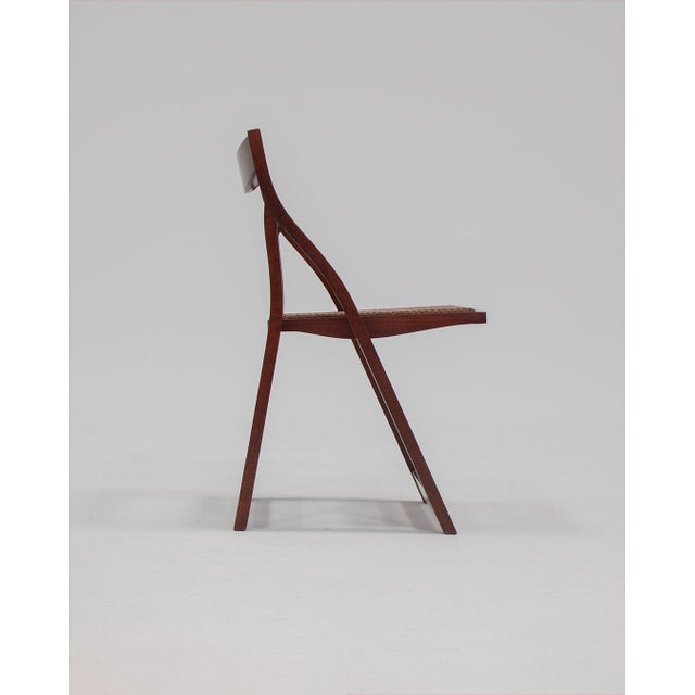 1970s Wooden Folding Chairs in the style of Aldo Jacober, Set of 4 For Sale - Image 5 of 11