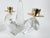 Pair of Mid-Century Schneider Crystal & Brass Candlestick Holders, France For Sale - Image 12 of 15