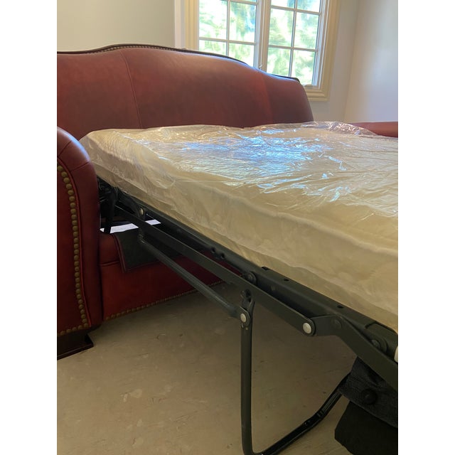 Nailhead Trimmed Leather Daybed Sofa For Sale - Image 9 of 11