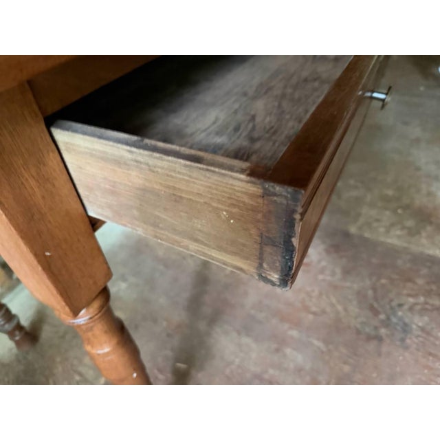 Early 20th Century Antique Victorian Style Burled Wood Inlaid Walnut Single Drawer Side Hall Table For Sale - Image 5 of 17