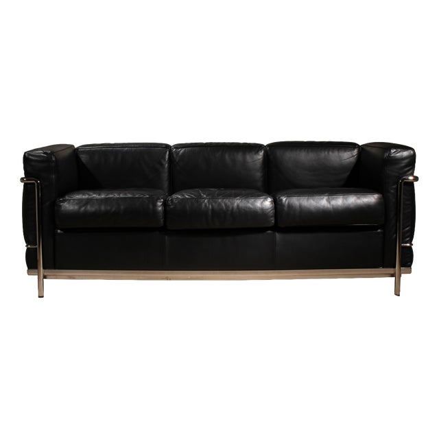 LC2 3-Seater Sofa by Le Corbusier, P. Jeanneret, C. Perriand for Cassina, Italy, 1928 For Sale