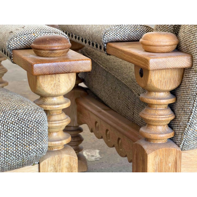 Brutalist Oak Lounge Chairs by Henning Kjærnulf, 1960s, Set of 2 For Sale - Image 14 of 17