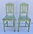 Green Pair of Painted Pine Plank-Seat Chairs For Sale - Image 8 of 8