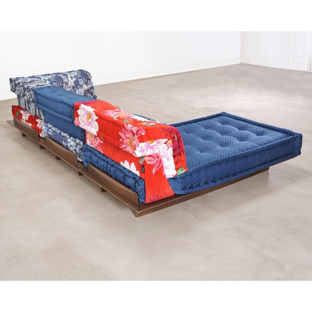 Wood Mah Jong Kenzo Platform Sofa Hans Hopfer for Roche Bobois 21st Century For Sale - Image 7 of 18