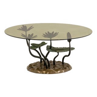 Water Lily Coffee Table in Bronze, 1970s For Sale