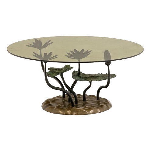 Water Lily Coffee Table in Bronze, 1970s For Sale