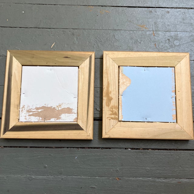 Contemporary 2 Original Abstract Ink Painting Gold Frames-a Pair For Sale - Image 4 of 4