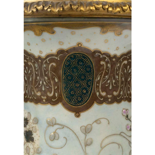 Large Enameled Porcelain Vase by Albert Damousset, Early 20th Century For Sale - Image 3 of 14
