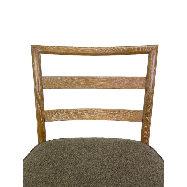 Mid 20th Century Set of 6 Danish Modern Cerused Oak Dining Chairs, Reupholstered For Sale - Image 9 of 14