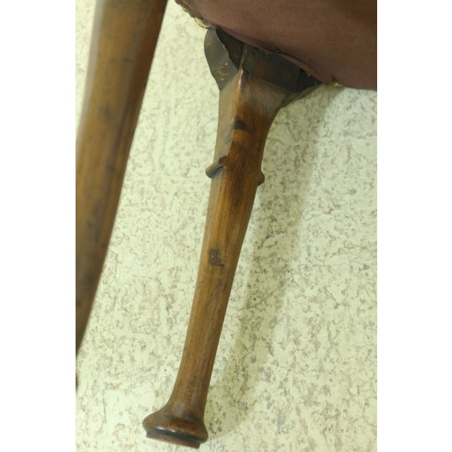 Brown Vintage English George III Needlepoint Ottoman For Sale - Image 8 of 10