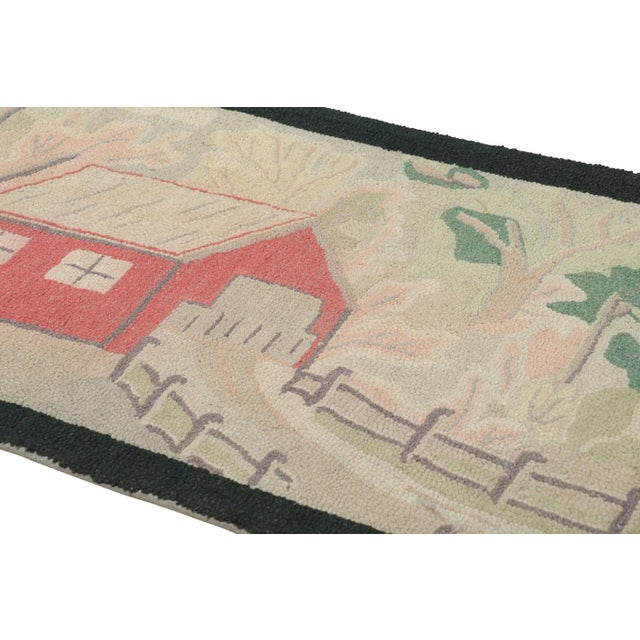 Handmade in wool and originating circa 1920-1930, this 2x4 rug is a rare and exciting new curation in Rug & Kilim’s...