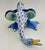 Herend Vintage MCM Herend Squawking Goose Bird Blue Fishnet Figurine For Sale - Image 4 of 5