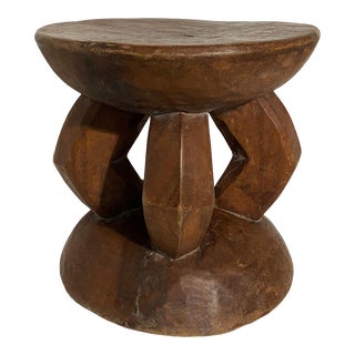 African Rare Vintage Wood Milk Stool Hehe Gogo People Tanzania 11" H For Sale
