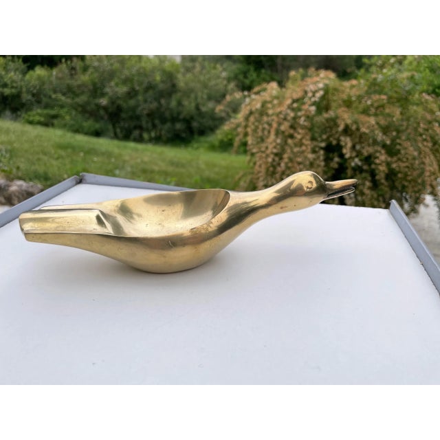 French Golden Sculptural Ashtray in Solid Brass, 1970 For Sale - Image 3 of 8