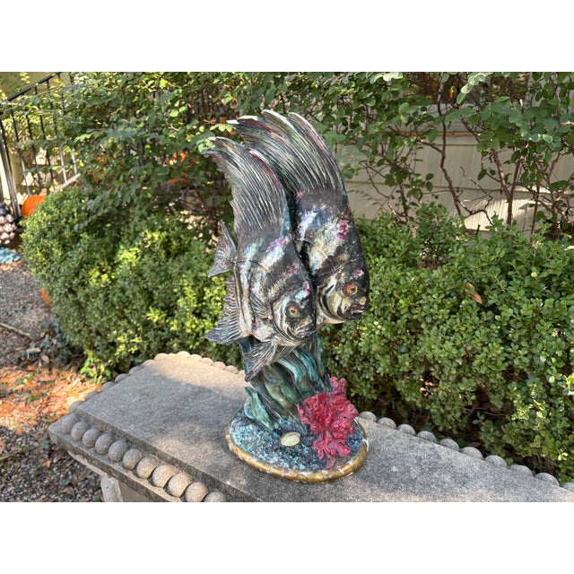 Eugenio Pattarino 1960s Italian Glazed Porcelain Fish Sculpture For Sale - Image 4 of 11