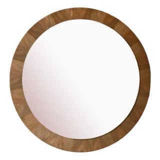 Large Vintage Scandinavian Round Mirror, 1960s For Sale