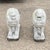 Vintage Classical Style Standing Lion Cement Guardian Entry Garden Statue - Pair For Sale - Image 10 of 12