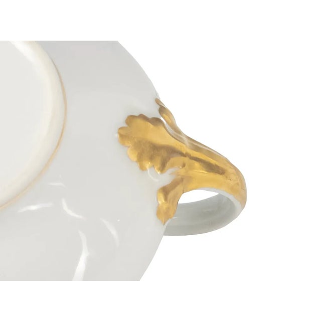 Ceramic w.m. Guerin Limoges “Rose & Stem” Creamer, Hand-Gilded French Porcelain Circa 1900–1932 For Sale - Image 7 of 9