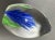 Murano Vintage Italian Art Glass Paperweight Blue and Green Egg Shape For Sale - Image 4 of 9
