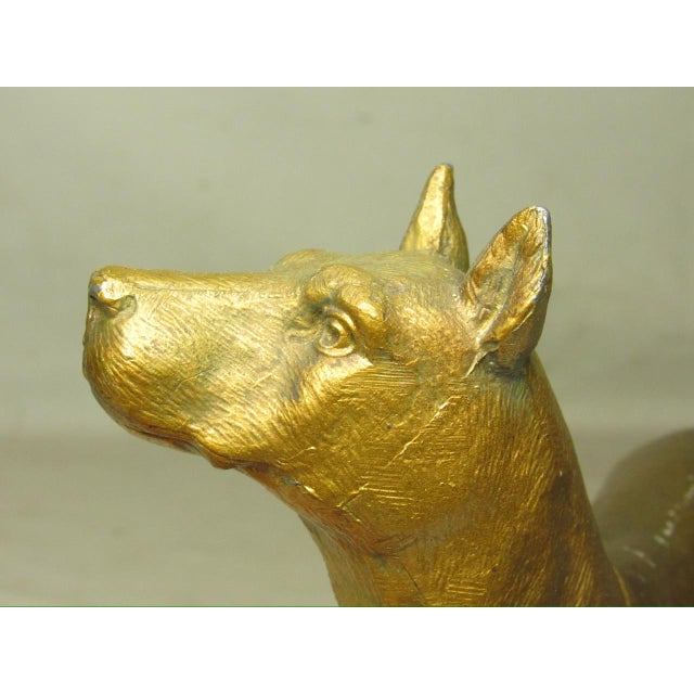 Vintage Gilt Metal Doberman Figurine For Sale - Image 15 of 16