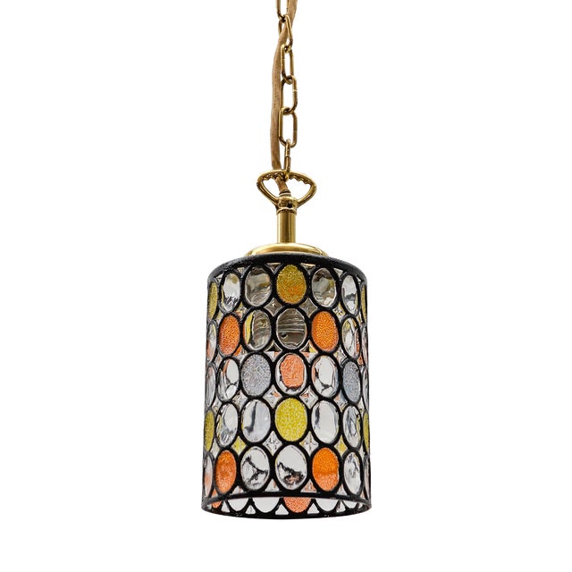 Multicolored Glass Hanging Lamp from Limburg, 1960s For Sale