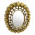 1990s Peruvian Artisan Hand Crafted Gold Oval Wood Wall Mirror For Sale