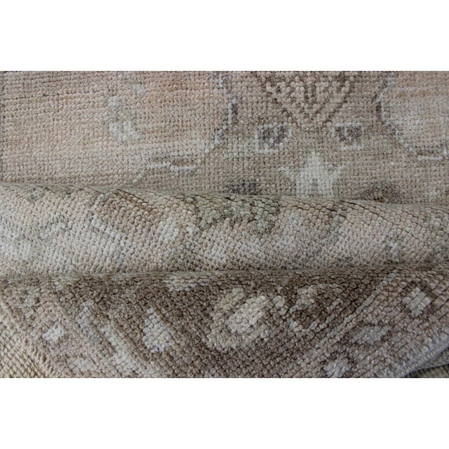 Vintage Turkish Oushak Runner in Sand, Soft Taupe, and Faded Ivory 2'5 X 7'7 For Sale - Image 11 of 11