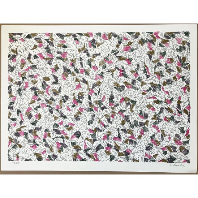 George Chemeche Serigraph - Dancing Ducks in Magenta, Dark Green, Brown, Gray For Sale In San Francisco - Image 6 of 6