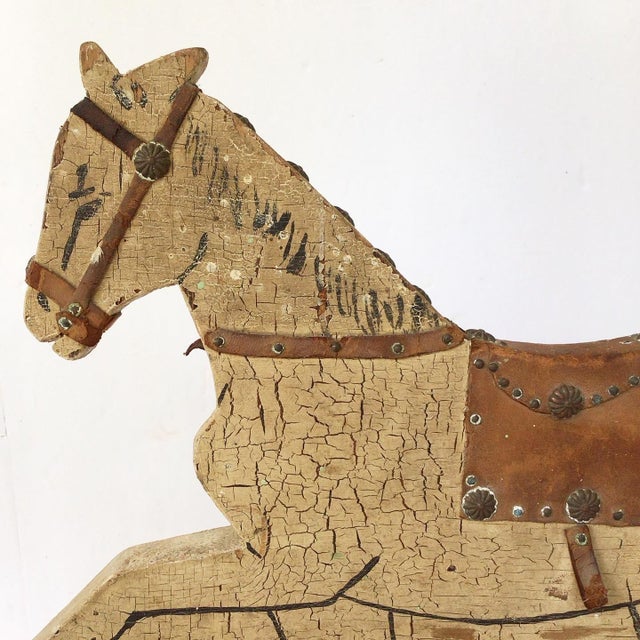 Antique Wood Horse Pull Toy For Sale - Image 6 of 7