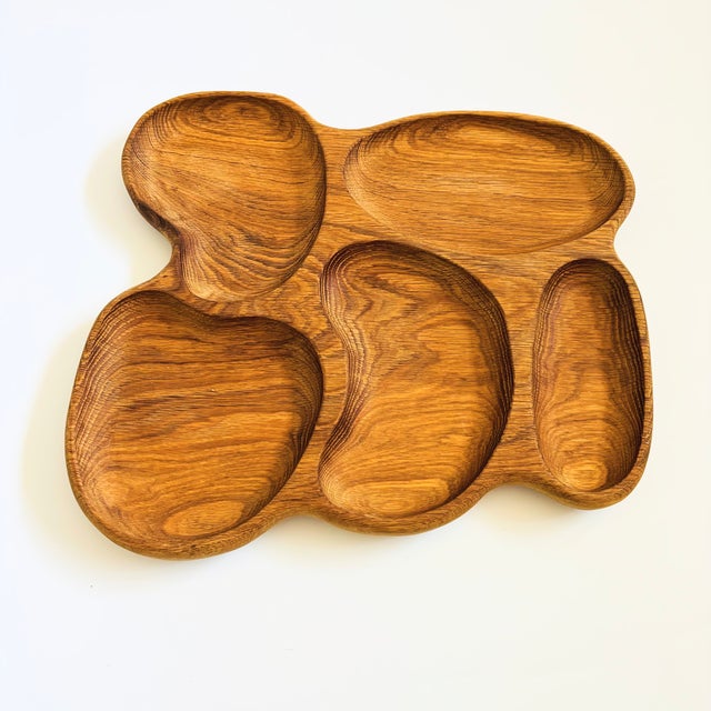 Contemporary Large Amorphous Carved Wood Tray For Sale - Image 3 of 9