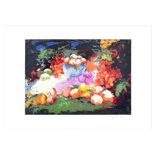 Still Life is an original print realized by the Italian artist Gianni Testa (1936) in 1986. Original mixed colored...