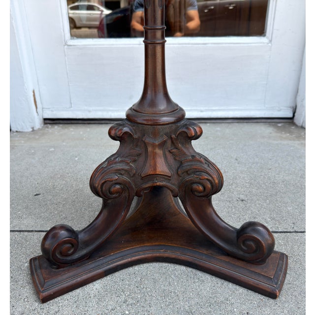 Antique Carved Mahogany Floor Lamp For Sale In Los Angeles - Image 6 of 7
