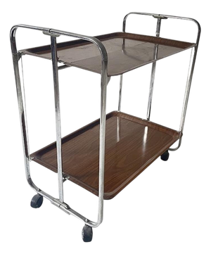 Mid-Century Chrome Folding Serving Trolley, Germany, 1950s