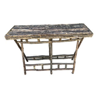 Early 20th Century Rustic Adirondack Twig Console Table For Sale