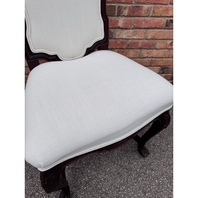 Antique White Set of 6 Newly Upholstered French Dining Chairs For Sale - Image 8 of 9