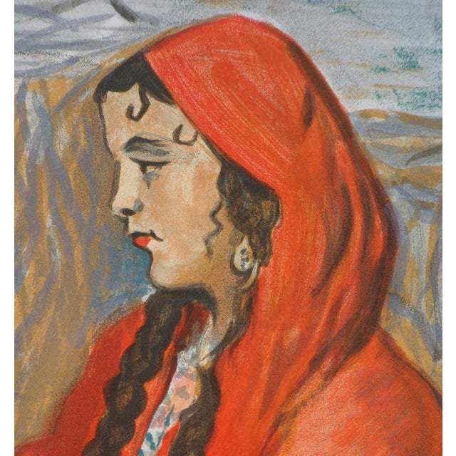 Lucien Mainssieux, Woman, Original Signed Lithograph, 1949 For Sale - Image 5 of 7