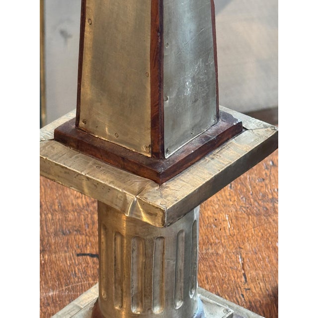 Pair of Polished Tin and Wood Obelisks For Sale - Image 9 of 9