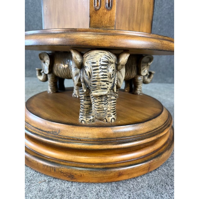 Late 20th Century Elephant-Themed Rotating Library Table For Sale - Image 4 of 8