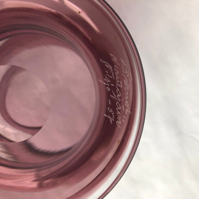 Kaj Franck 1957 Mid-Century Modern Scandinavian Glass Amethyst Purple Kaj Franck Nuutajarvi Vase For Sale - Image 4 of 5