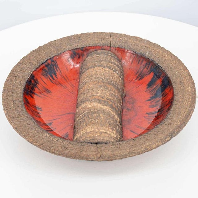 1970s Round Red Fat Lava Ceramic Wall Light, Denmark, 1970s For Sale - Image 5 of 13